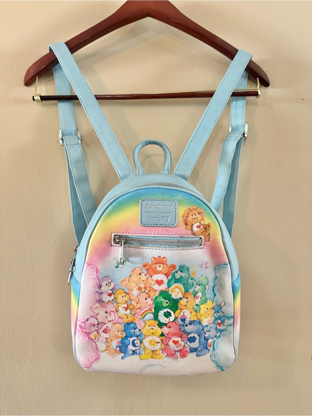 Loungefly Care Bears 40th Anniversity Pastel Rainbow Mini Backpack